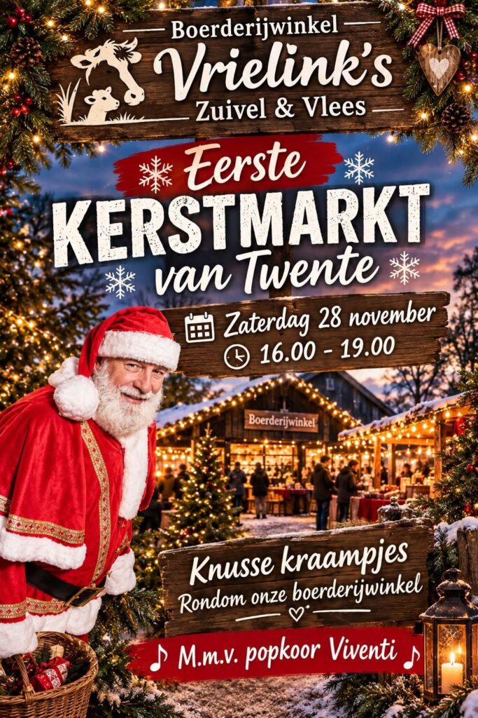 Kerstmarkt bij Boerderijwinkel Vrielinks Zuivel & Vlees in Oldenzaal